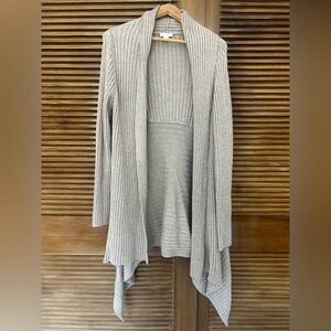 Garnet Hill, long cardigan, cotton angora blend